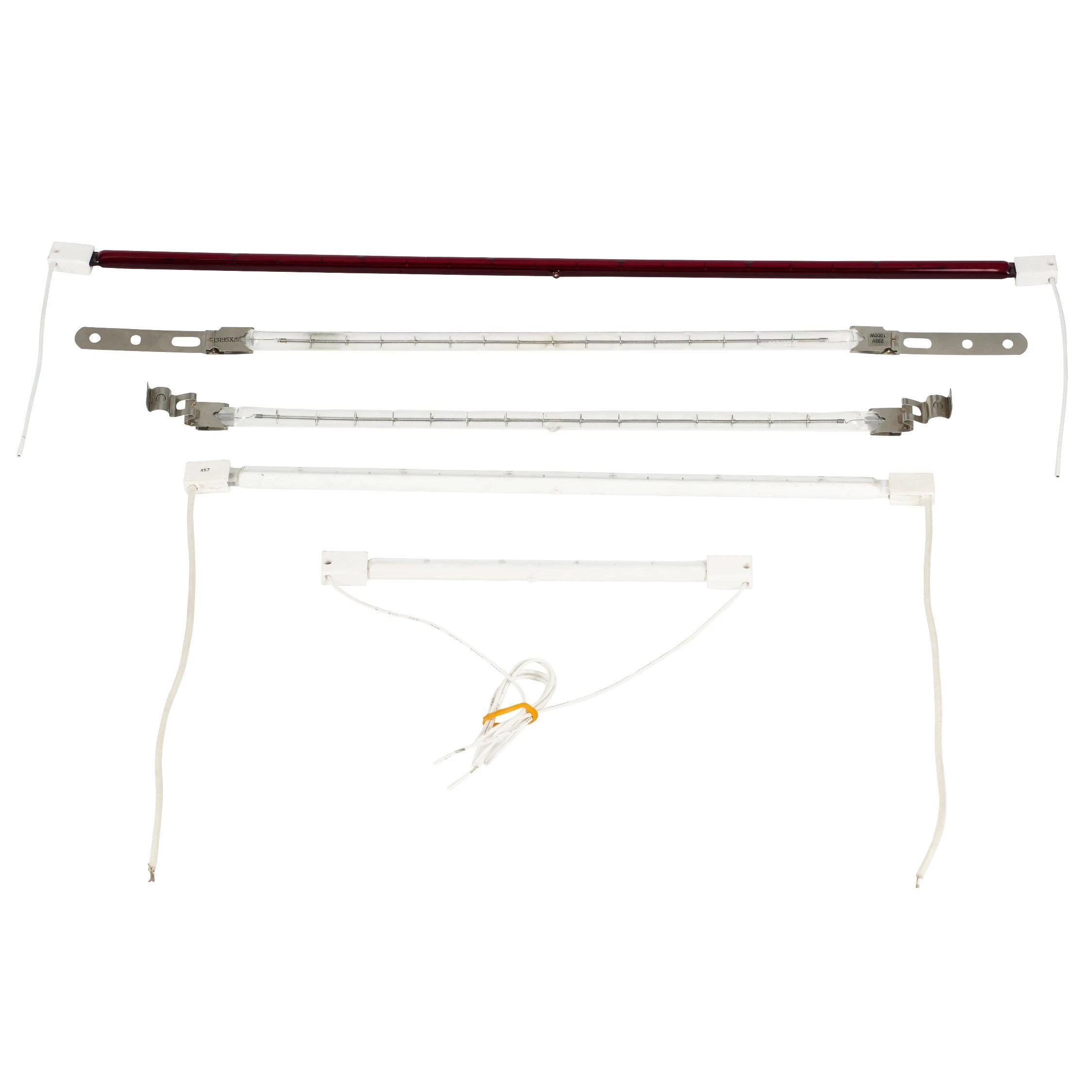 300V 1500W 500mm Twin Quartz Tube Short Wave White Coated IR Lamp Industrial Heat Quartz Infrared Lamp