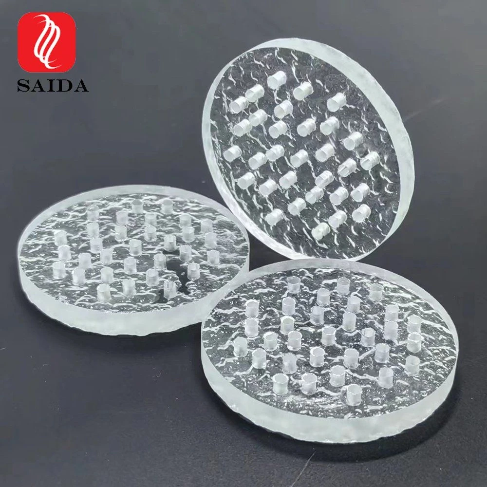 4mm Wave Textured Ultra Clear Tempered Glass with Drilled Holes for Lamp