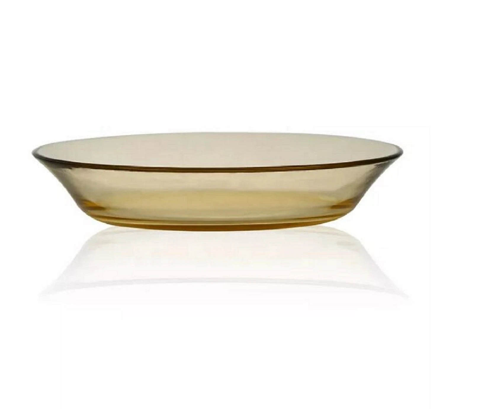 7inch Golden Jade Color High Borosilicate Glass Soup Plate for Microwarable Heat Resistant