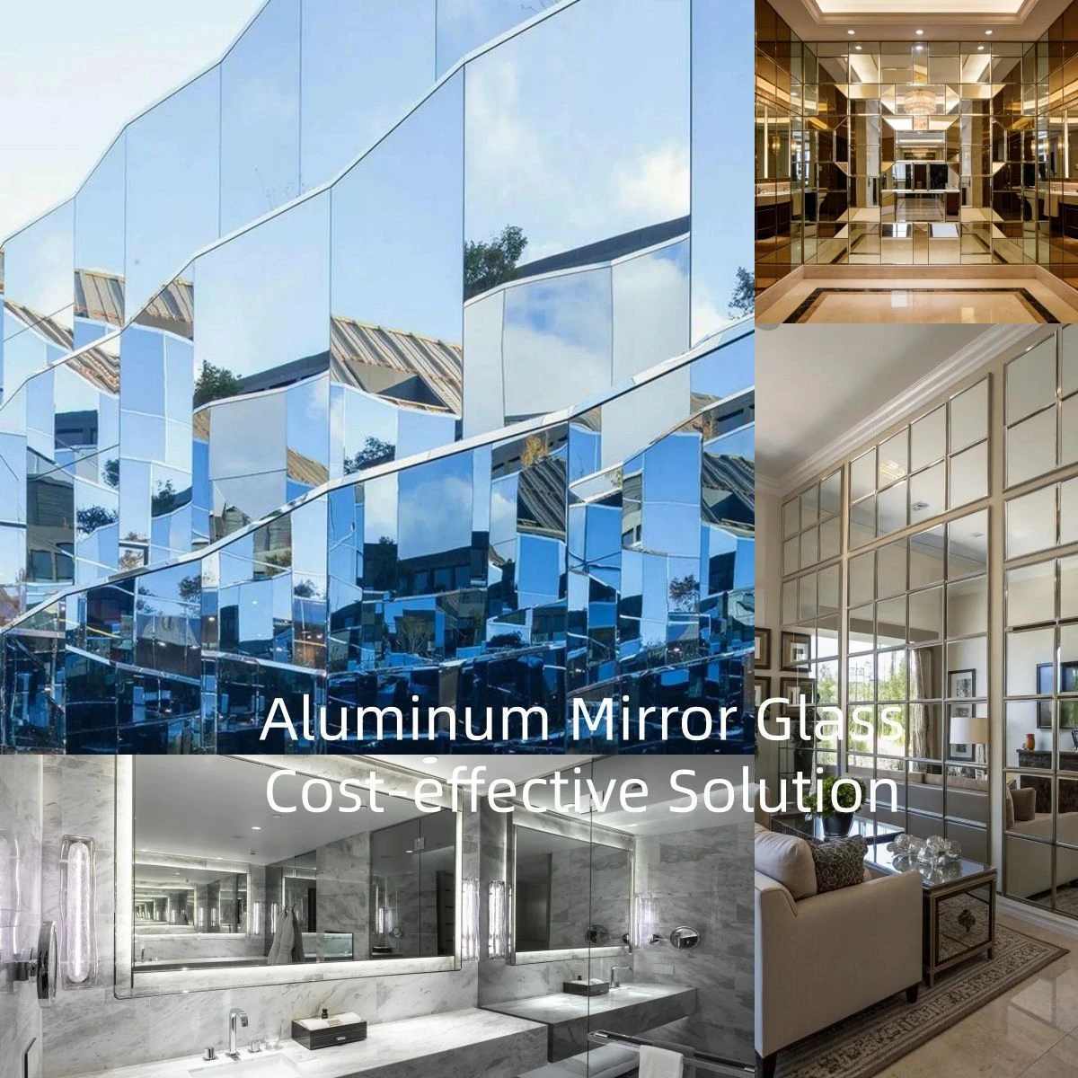 7mm Silver Coated Tinted Mirror Glass for Hotel Bathroom Wall Decoration