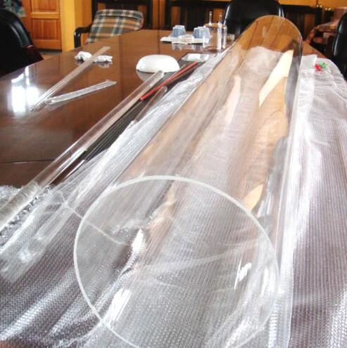 Customized 300mm Large Diameter Transparent Quartz Pipe Glass Tube