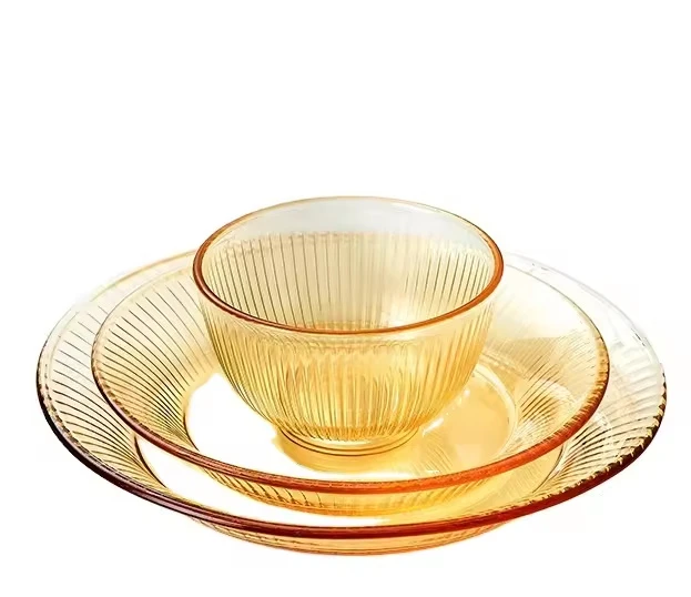 Heat Resistant High Borosilicate Pie Amber Glass Vertical Plates