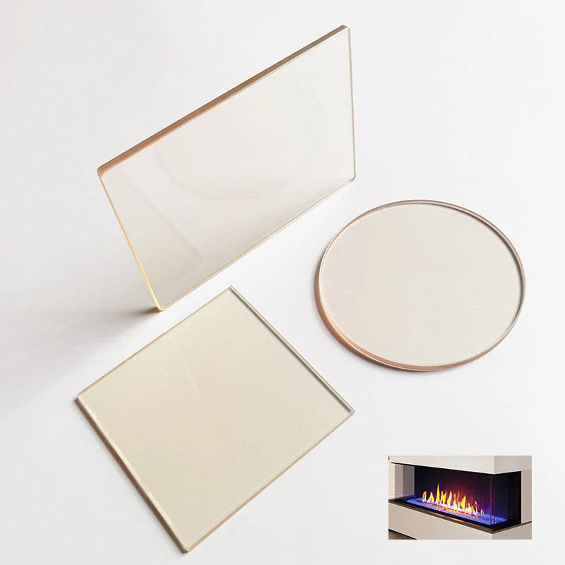 High Quality Transparent Ceramic Glass Sheet for 4mm 5mm High Temperature Resistant Fireplace