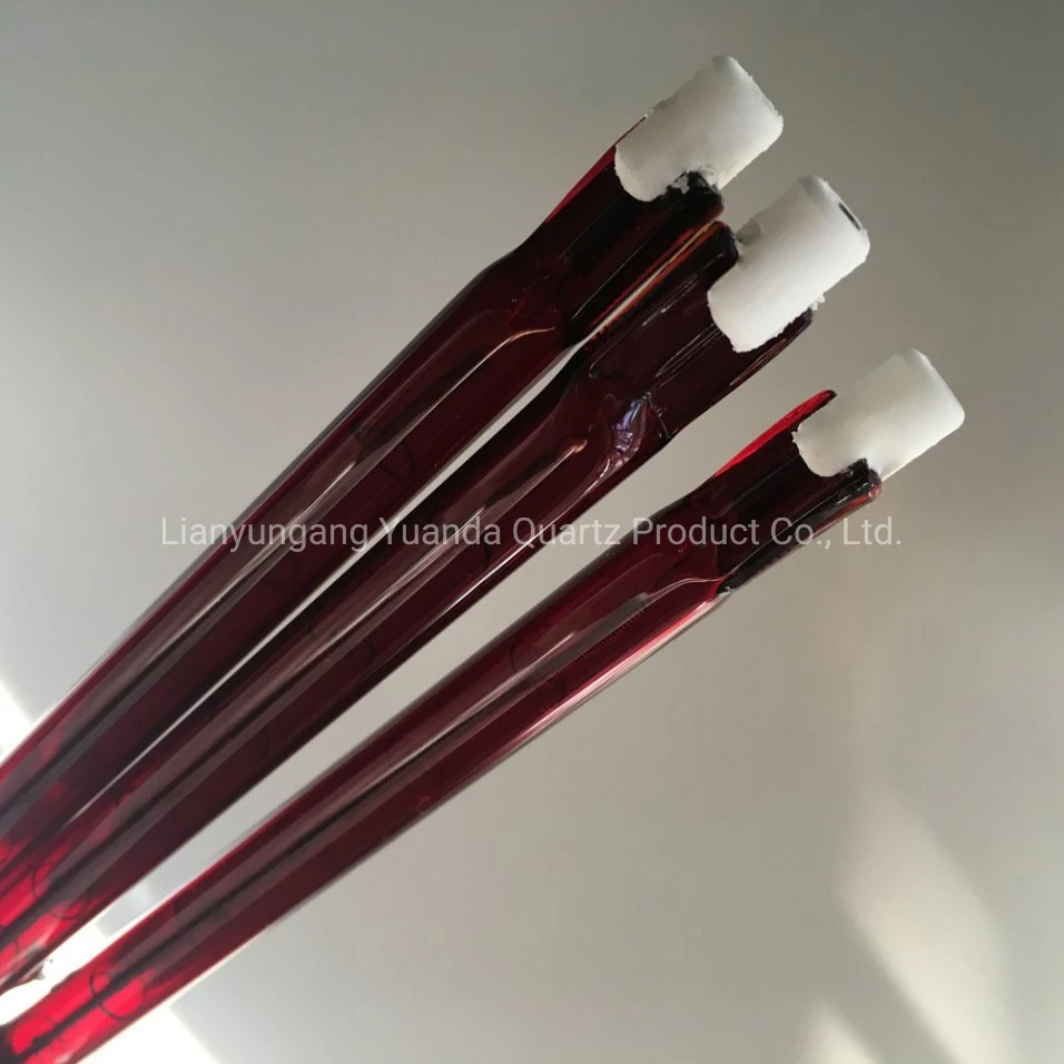 High Temperature Ruby Quartz Tube Ceramic 2000W Short Wave Halogen Heat Lamp