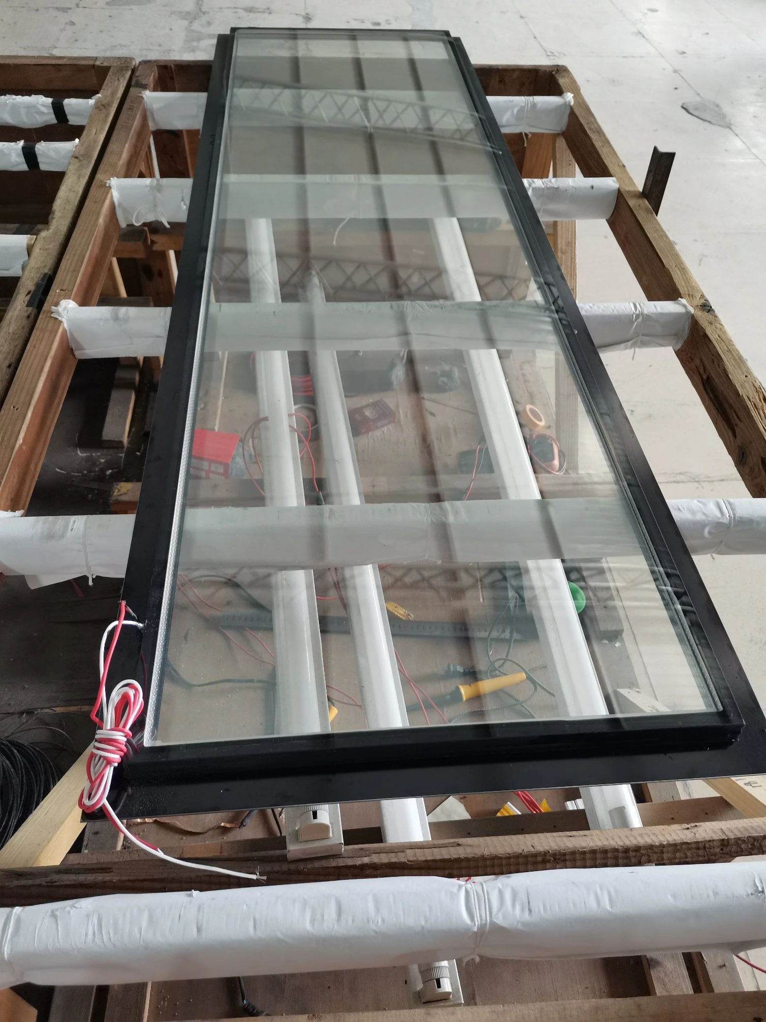 Insulated Tempered Low E ITO Anti-Condensation Printed Display Case Glass Freezer Glass Cooler Door Glass