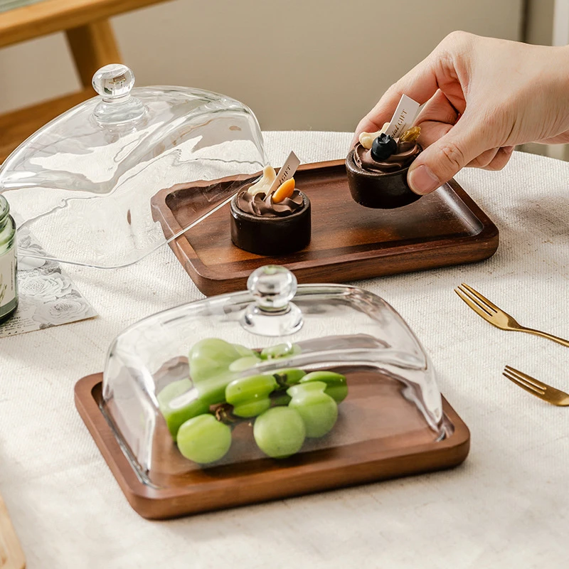 Luxury Glass Cake Stand Plate Crystal Clear Dessert Display Tray for Birthday Cake, Pastries & Western Buffet Table