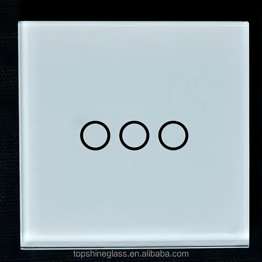 OEM 2mm -4mm Tempered Glass for Smart Touch Switch/Socket Glass Panel with Silk Screen Printing and Af Coating