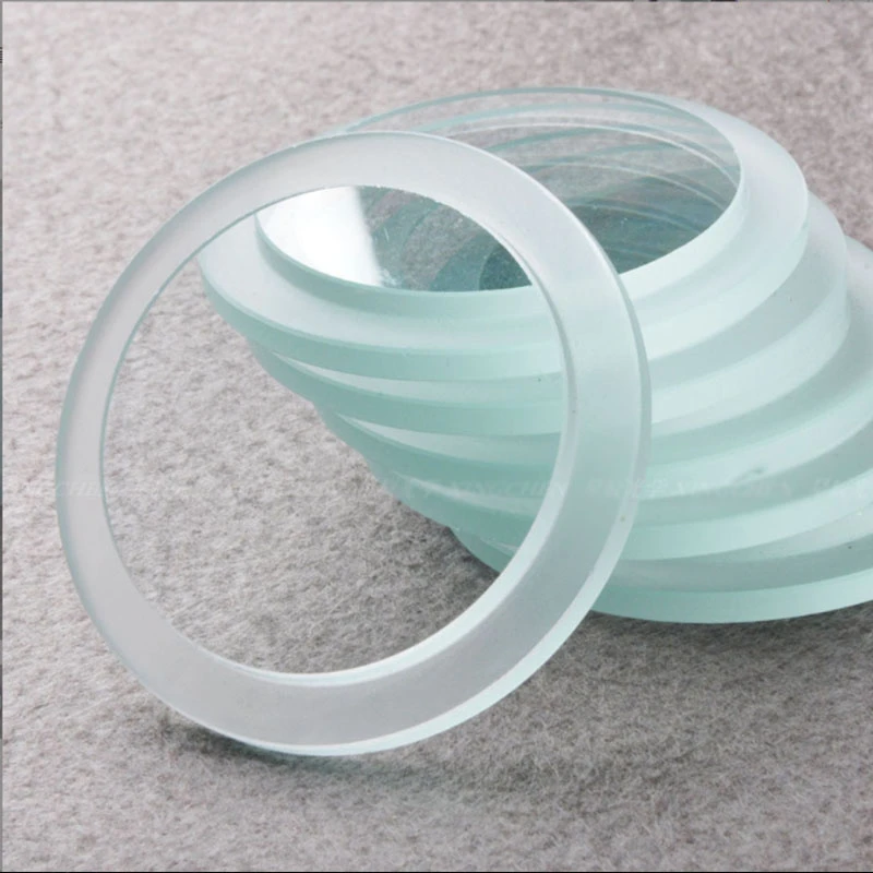 OEM Factory Custom 2-8 mm Clear Ar Tempered Round Step Extra White Polished Edges Flatboat Glass for Underground Light Lamp Cover LED Glass