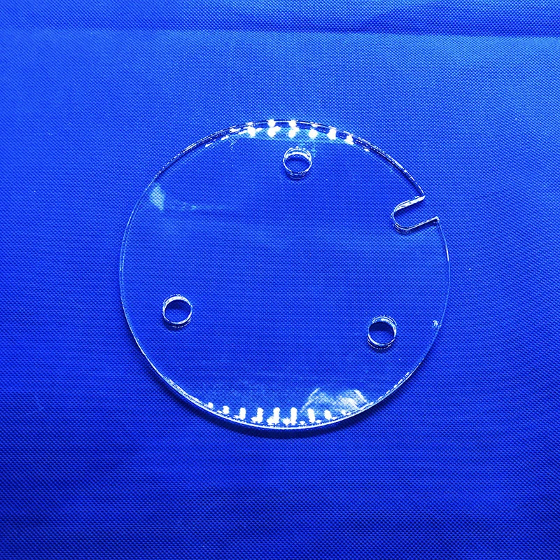 Optical Quartz Wafer Laser Drilling Round Transparent Fused Quartz Wafer with Holes