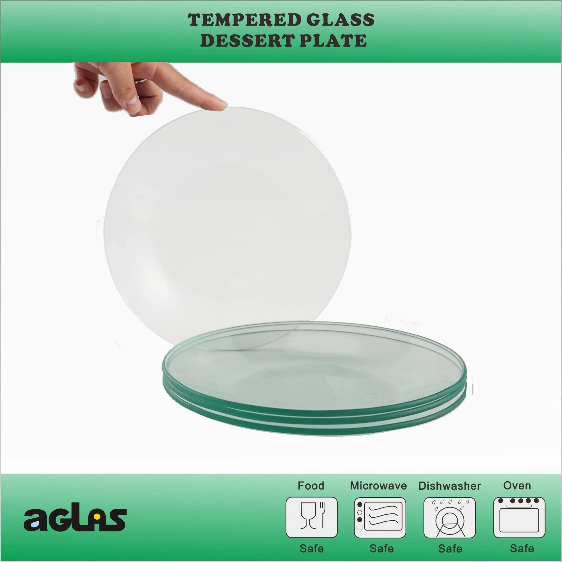 Premium Tempered Glass Dessert Plate – Kitchenware Oven & Microwave Safe