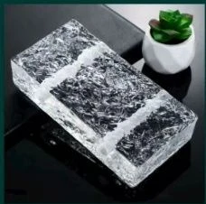 Solid Glass Block Brick with Drillbale Vertical 2 Holes